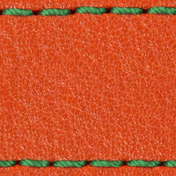 Strap C1 22mm | Orange / Green thread | Leather parts without buckle