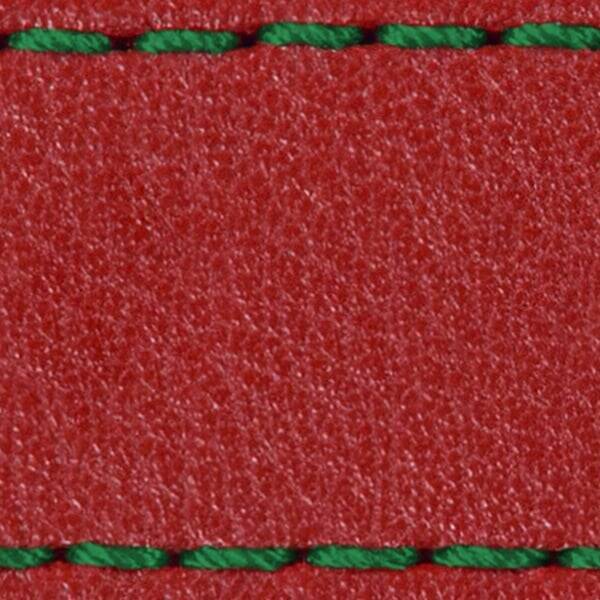 Strap C1 22mm | Scarlet red / Dark green thread | Leather parts without buckle
