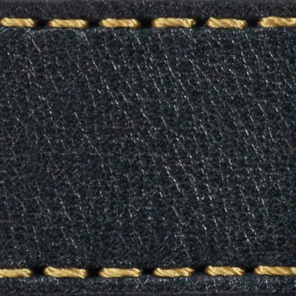 Strap C1 23mm | Black / Gold thread | Leather parts without buckle