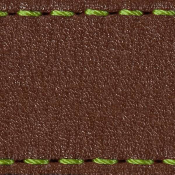 Strap C1 24mm | Dark brown / Lime thread | Leather parts without buckle