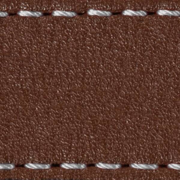 Strap C1 24mm | Dark brown / Silver thread | Leather parts without buckle