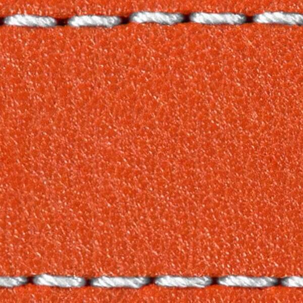 Strap C1 24mm | Orange / White thread | Leather parts without buckle
