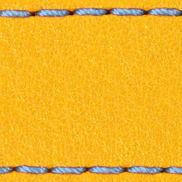 Strap C1 24mm | Yellow / Sky blue thread | Leather parts without buckle