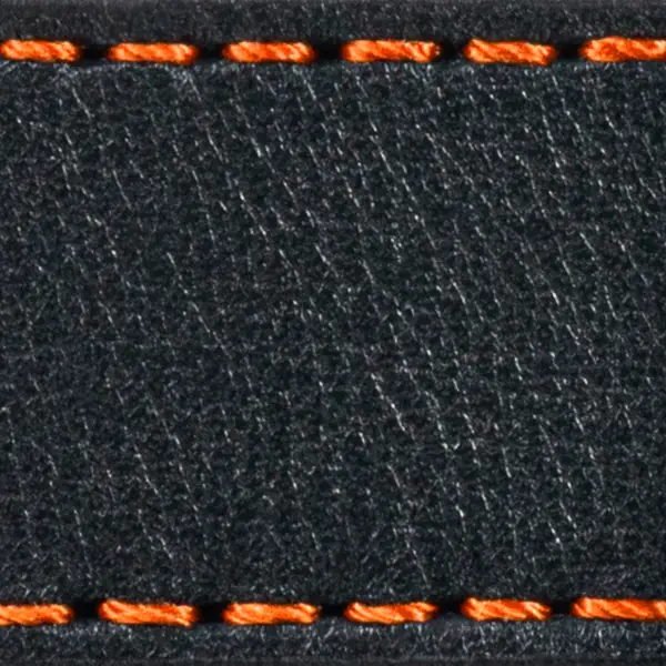 Strap C1 26mm | Black / Dark Orange thread | Leather parts without buckle