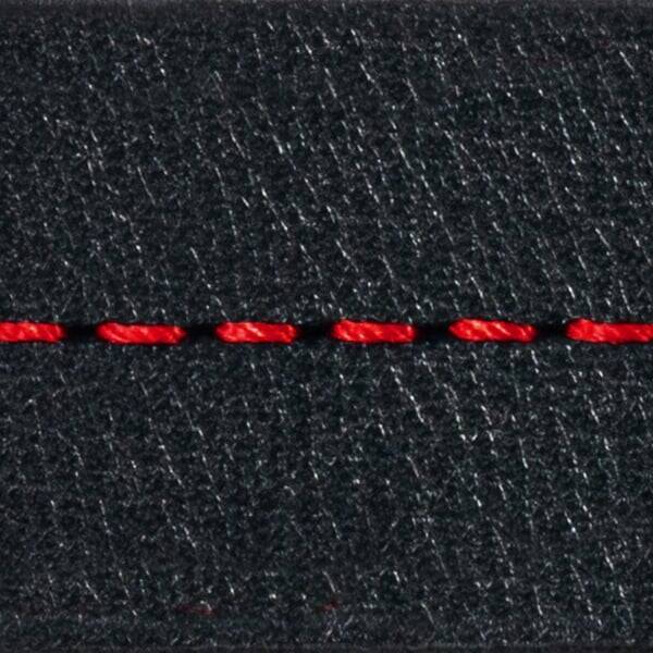 Strap C2 24mm | Black / Red thread | Leather parts without buckle