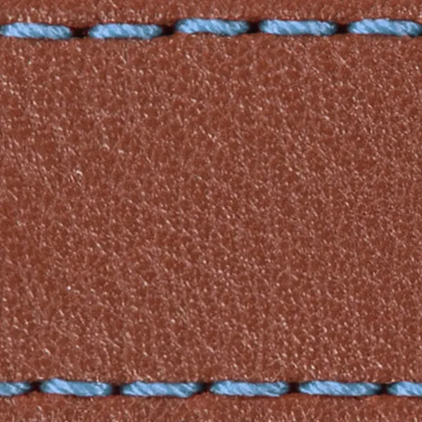 Watch strap pad W1 20mm | Brown / Sky blue thread