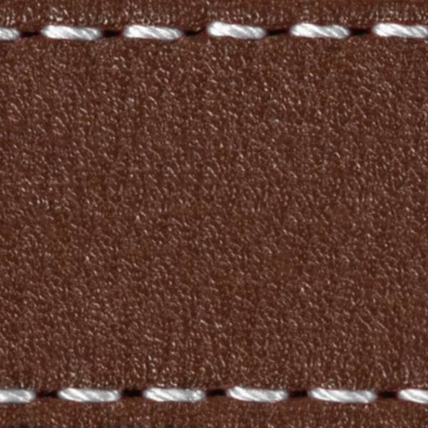 Watch strap pad W1 20mm | Dark brown / White thread