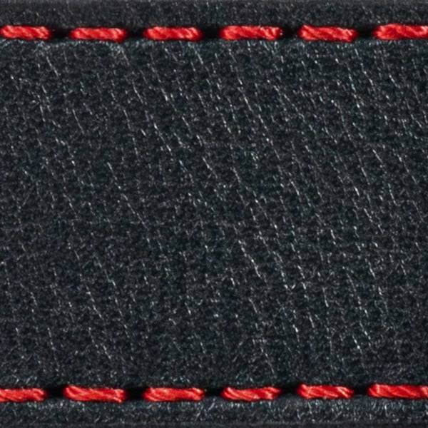 Watch strap pad W1 22mm | Black / Red thread