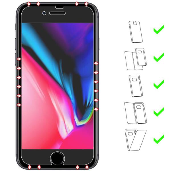 moVear GLASS mSHIELD 2.5D MATT for Apple iPhone 8 Plus / 7 Plus (5.5") | (Anti-reflective, case friendly)