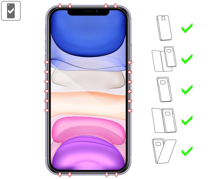 moVear GLASS mSHIELD 2.5D MAX for Apple iPhone 11 / Xr (6.1") (case friendly)