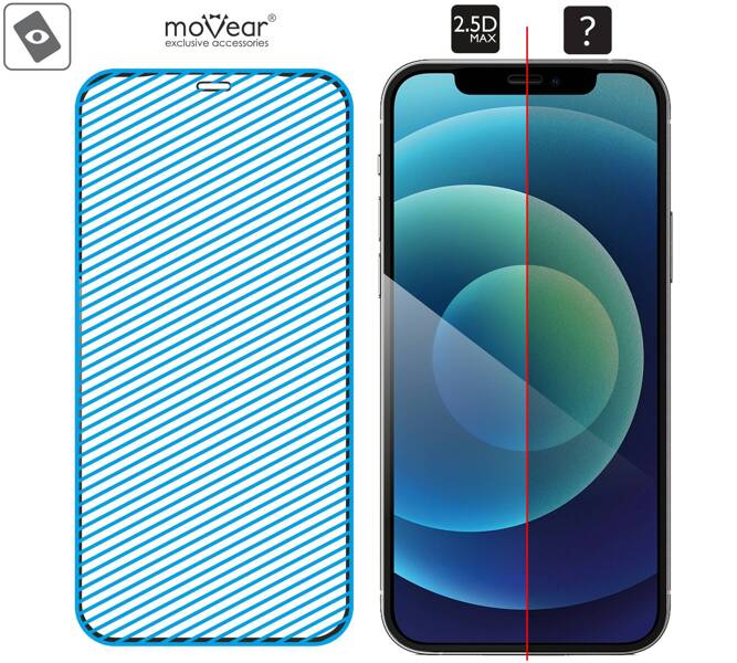 moVear GLASS mSHIELD 2.5D MAX for Apple iPhone 12 Pro / 12 (6.1") (case friendly)