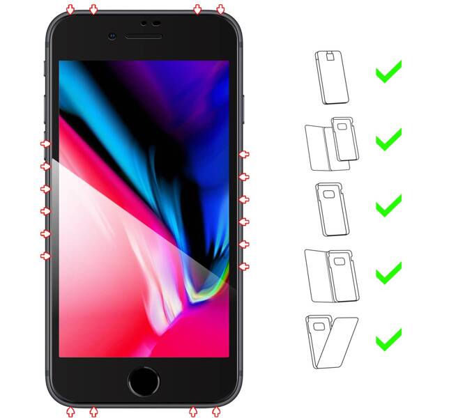 moVear GLASS mSHIELD 2.5D MAX for Apple iPhone 8 Plus / 7 Plus (5.5") (case friendly)