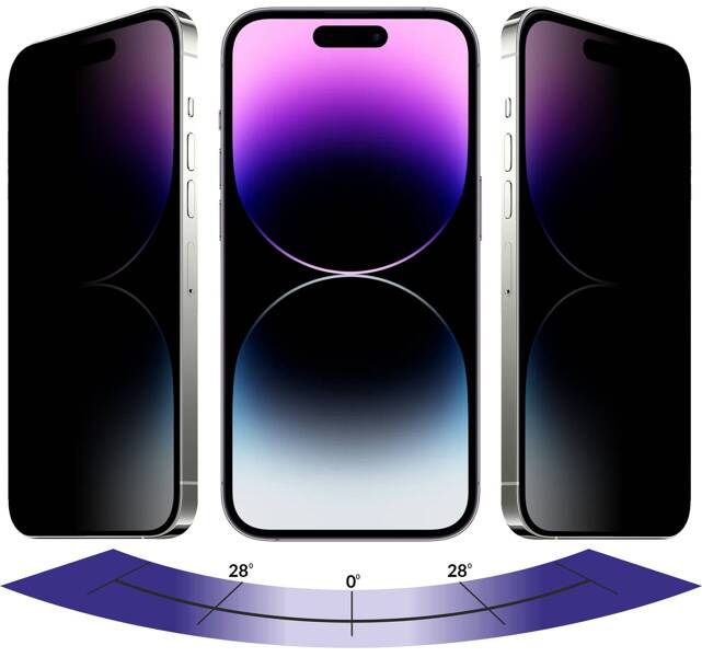 moVear GLASS mSHIELD 2.5D MAX privacy for Apple iPhone 14 Pro Max [ROZMIAR_EKRAN] | (Privatizing, case friendly)