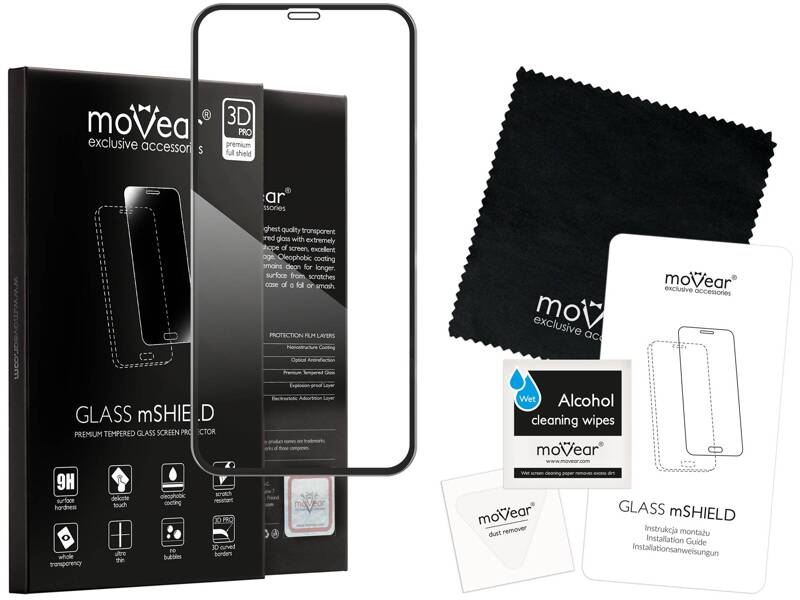 moVear GLASS mSHIELD 3D PRO for Apple iPhone 11 Pro Max / Xs Max (6.5") (full screen protection)