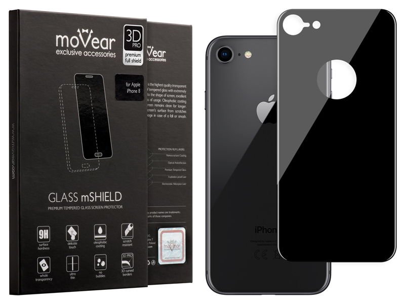 moVear GLASS mSHIELD 3D PRO for Apple iPhone 8 | Tempered Glass screen protector (Back only)