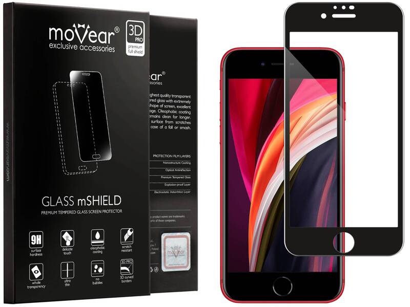 moVear GLASS mSHIELD 3D PRO for Apple iPhone SE (2022 / 2020) / 8 / 7 (4.7") (full screen protection)