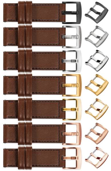 moVear Prestige CW1 26mm Wide leather watch strap with pad | Dark brown, Dark brown stitching [sizes XS-XXL and buckle to choose from]