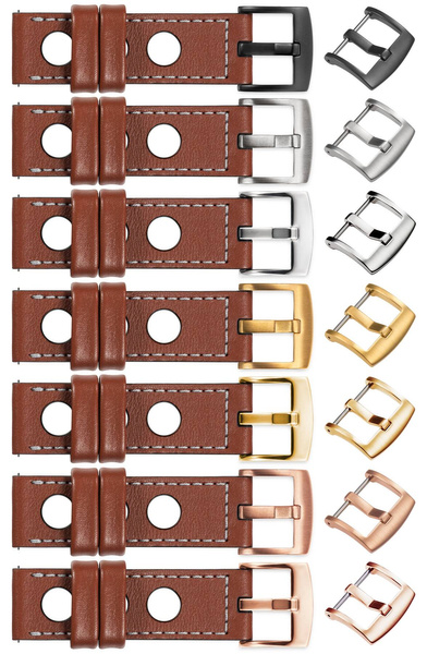 moVear Prestige R1 26mm leather watch strap | Brown, Brown stitching [sizes XS-XXL and buckle to choose from]