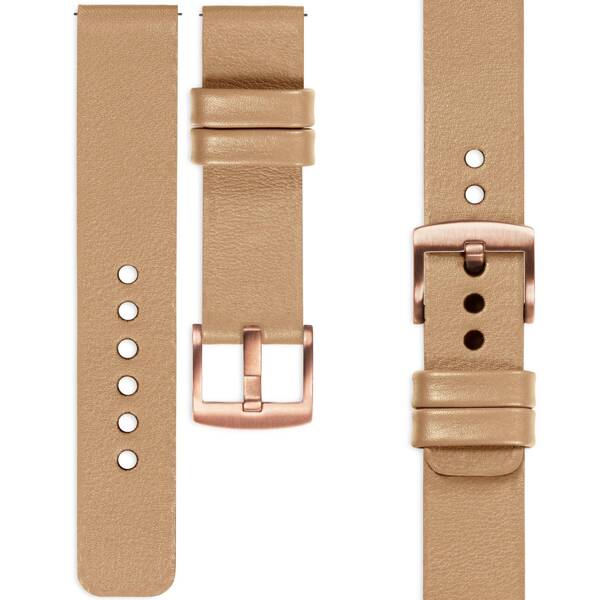 moVear Prestige S1 18mm Leather strap for Garmin Vivoactive 4S, Venu 3S/2S, Vívomove 3S Cappuccino [sizes XS-XXL and buckle to choose from]