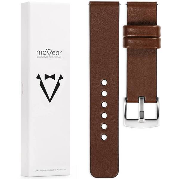 moVear Prestige S1 18mm Leather strap for Huawei Watch GT 4 (41mm) Dark brown [sizes XS-XXL and buckle to choose from]