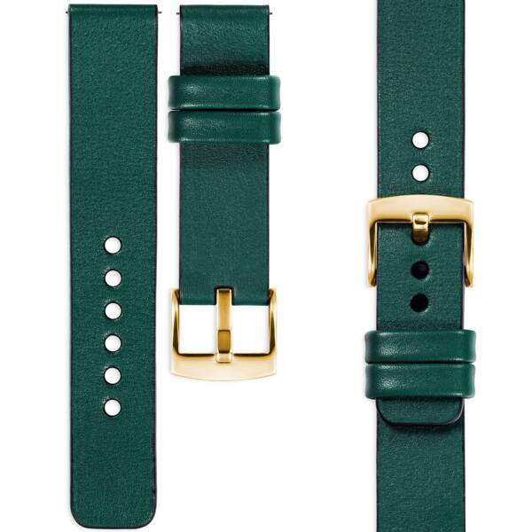 moVear Prestige S1 18mm Leather strap for Huawei Watch GT 5 4 / Pro (42/41mm) Bottle green [sizes XS-XXL and buckle to choose from]