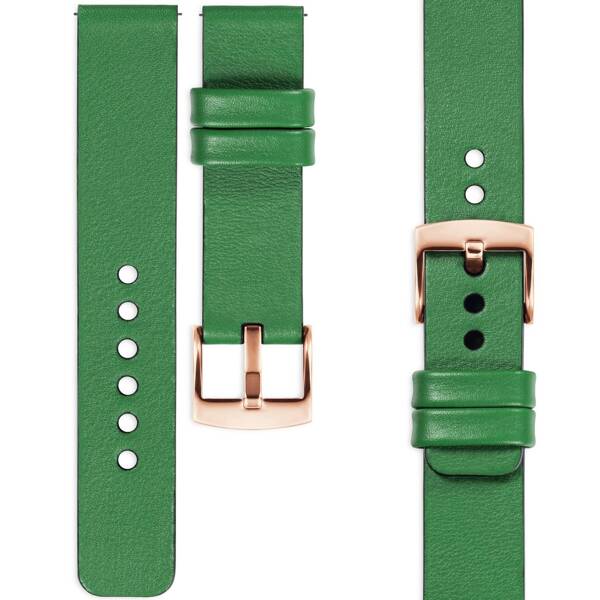 moVear Prestige S1 18mm Leather strap for Huawei Watch GT 5 4 / Pro (42/41mm) Green [sizes XS-XXL and buckle to choose from]