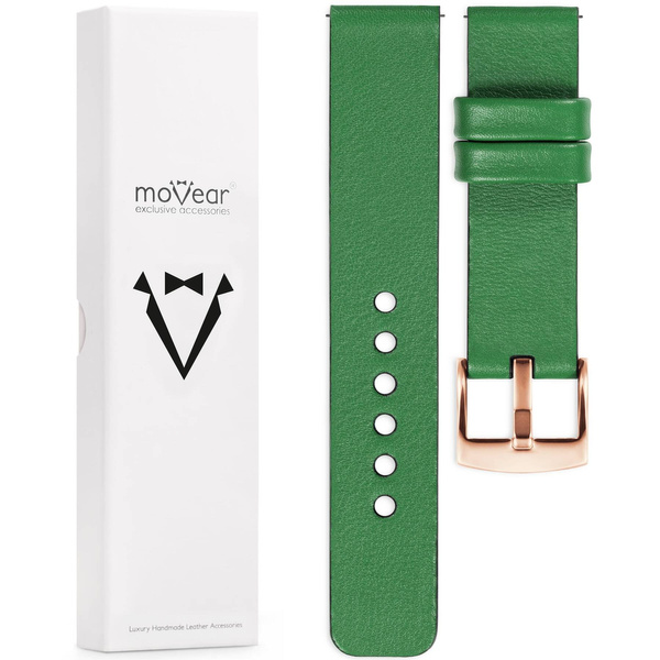 moVear Prestige S1 18mm Leather strap for Huawei Watch GT 5 4 / Pro (42/41mm) Green [sizes XS-XXL and buckle to choose from]