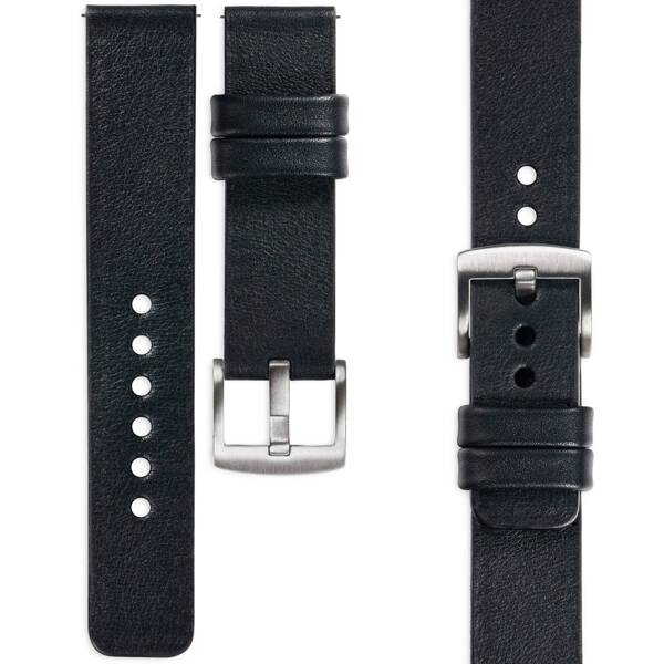 moVear Prestige S1 19mm Leather strap for watch | Black [buckle to choose from]