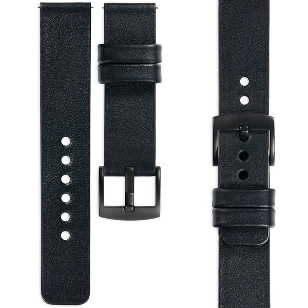 moVear Prestige S1 20mm Leather strap for Garmin Vivoactive 5/3, Vivomove 3, Venu 2 Black [sizes XS-XXL and buckle to choose from]