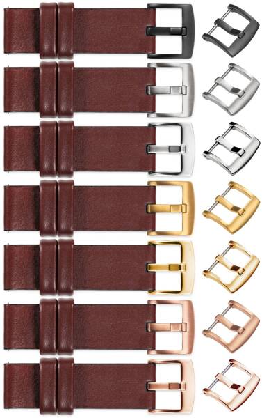 moVear Prestige S1 20mm Leather strap for watch | Auburn [buckle to choose from]