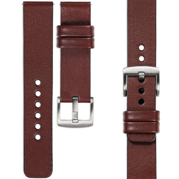 moVear Prestige S1 23mm Leather strap for watch | Auburn [buckle to choose from]