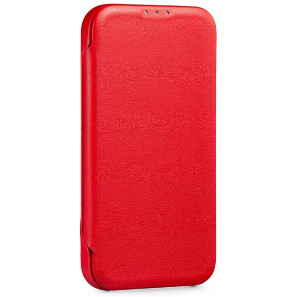 moVear flipSide 4S Leather slim case for Apple iPhone 14 (6,1") | Smooth leather (Red)