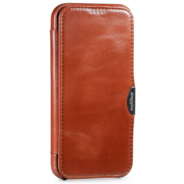 moVear flipSide C Leather case for Apple iPhone 12 Mini (5.4") | Vintage leather (Brown)