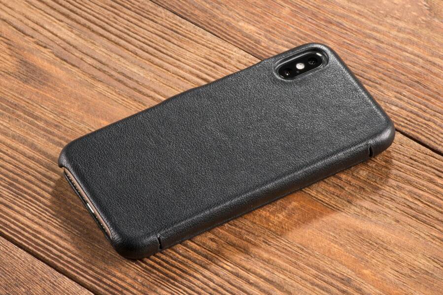 moVear flipSide C Leather case for Apple iPhone Xs / X (5.8") | Nappa leather (Black)