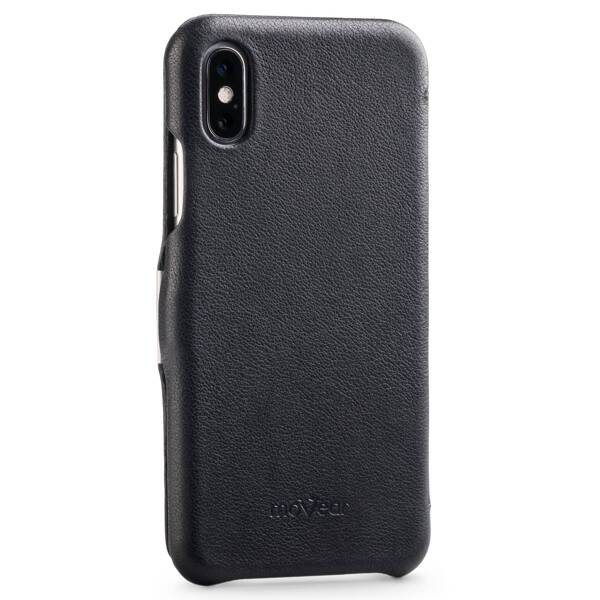 moVear flipSide C Leather case for Apple iPhone Xs / X (5.8") | Nappa leather (Black)