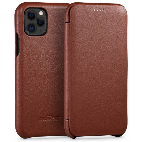 moVear flipSide S Leather slim case for Apple iPhone 11 Pro (5.8") | Nappa leather (Brown)