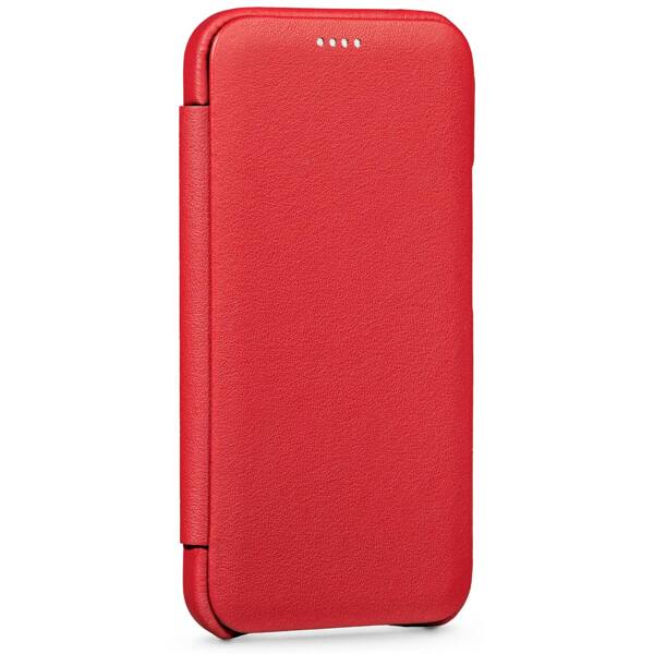 moVear flipSide S Leather slim case for Apple iPhone 12 Mini (5.4") | Nappa leather (Red)