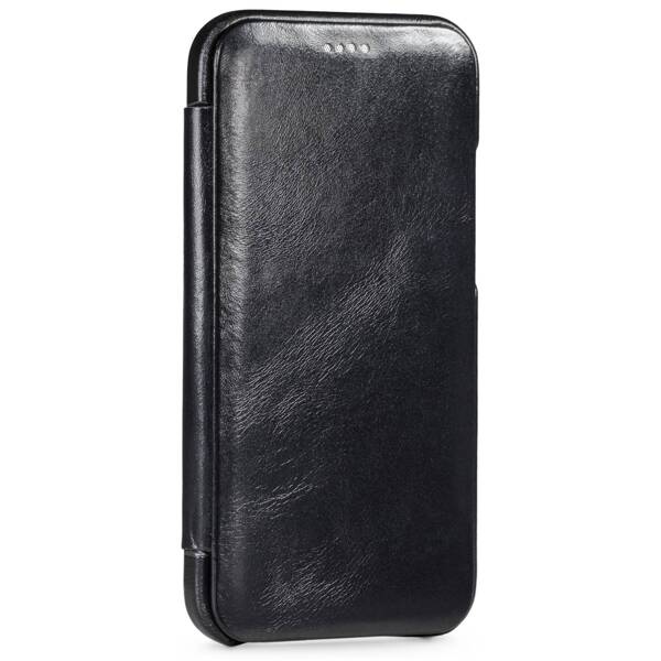 moVear flipSide S Leather slim case for Apple iPhone 12 Pro / 12 (6.1") | Vintage Leather (Black)