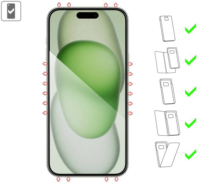 moVear mBOX GLASS mSHIELD 2.5D MAX privacy for Apple iPhone 16 Plus / 15 Plus (6.7") (Anti spy, with Applicator)