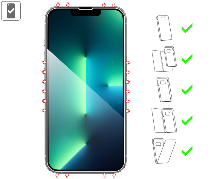 moVear mBOX GLASS mSHIELD 2.5D for Apple iPhone 14 / 13 / 13 Pro (6.1") (easy installation)