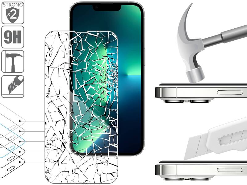 moVear mBOX GLASS mSHIELD 2.5D for Apple iPhone 14 / 13 / 13 Pro (6.1") (easy installation)