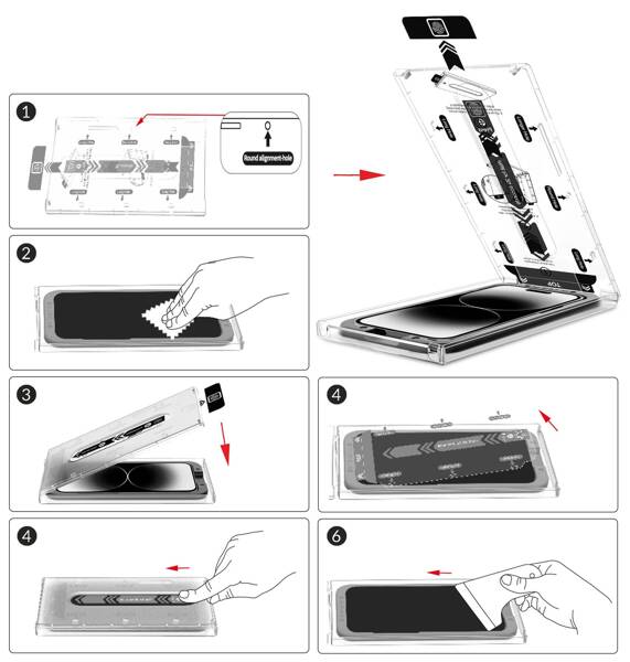 moVear mBOX GLASS mSHIELD 2.5D for Apple iPhone 14 Pro (6.1") (easy installation)