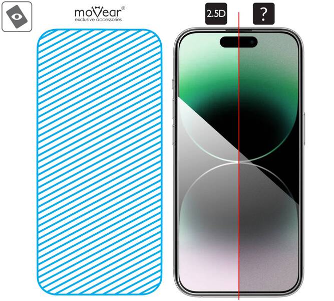 moVear mBOX GLASS mSHIELD 2.5D for Apple iPhone 14 Pro (6.1") (easy installation)