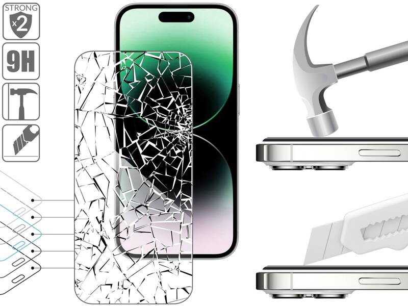 moVear mBOX GLASS mSHIELD 2.5D for Apple iPhone 14 Pro (6.1") (easy installation)