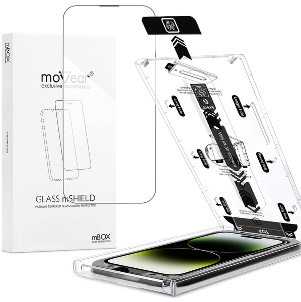 moVear mBOX GLASS mSHIELD 2.5D for Apple iPhone 14 Pro Max (6.7") (easy installation)