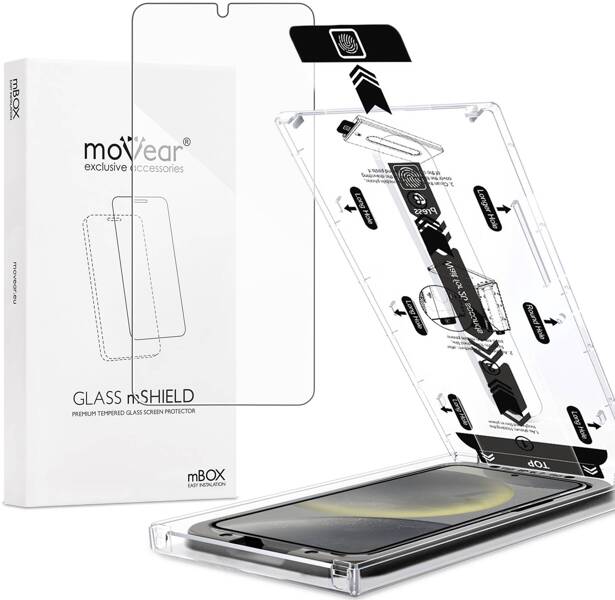 moVear mBOX GLASS mSHIELD 2.5D for Samsung Galaxy S24 (6.2") (easy installation)