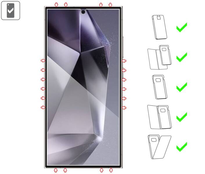 moVear mBOX GLASS mSHIELD 2.5D for Samsung Galaxy S24 Ultra (6.8") (easy installation)