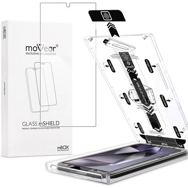 moVear mBOX GLASS mSHIELD 2.5D for Samsung Galaxy S24 Ultra (6.8") (easy installation)