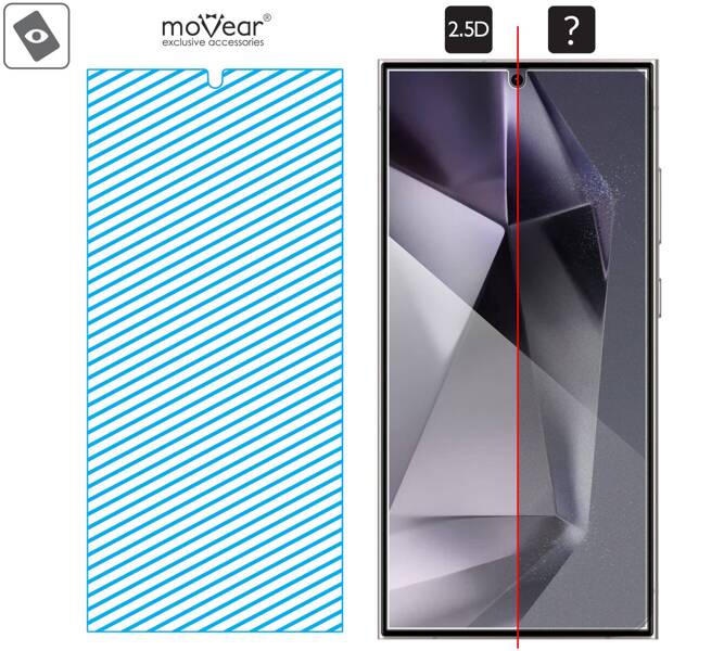 moVear mBOX GLASS mSHIELD 2.5D for Samsung Galaxy S24 Ultra (6.8") (easy installation)