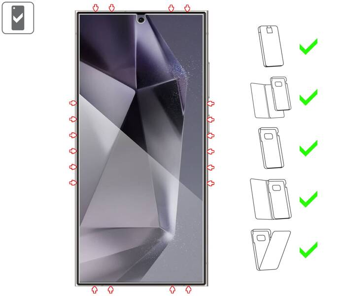 moVear mBOX GLASS mSHIELD 2.5D privacy for Samsung Galaxy S24 Ultra (6.8") (Anti spy, with Applicator)